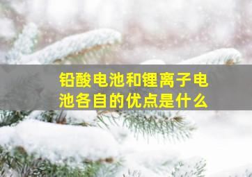 铅酸电池和锂离子电池各自的优点是什么