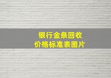 银行金条回收价格标准表图片