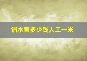 铺水管多少钱人工一米