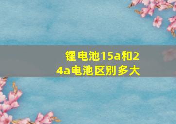 锂电池15a和24a电池区别多大