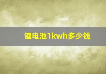 锂电池1kwh多少钱