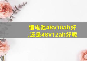 锂电池48v10ah好,还是48v12ah好呢