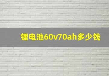 锂电池60v70ah多少钱