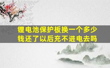 锂电池保护板换一个多少钱还了以后充不进电去吗