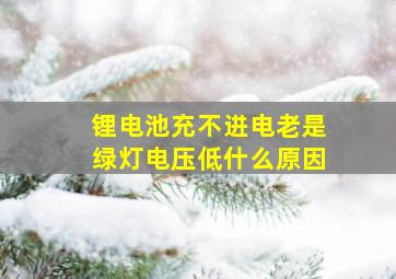 锂电池充不进电老是绿灯电压低什么原因