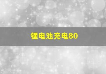 锂电池充电80