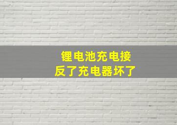 锂电池充电接反了充电器坏了