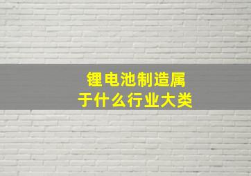 锂电池制造属于什么行业大类