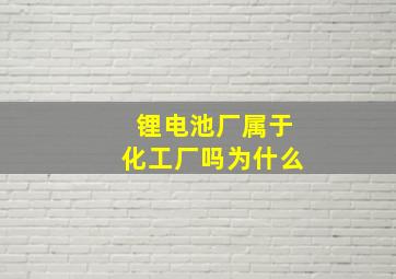 锂电池厂属于化工厂吗为什么