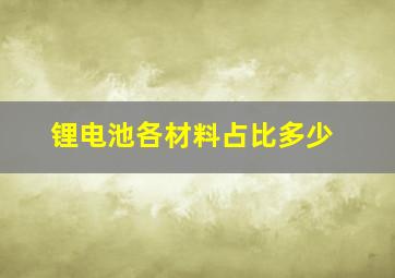 锂电池各材料占比多少