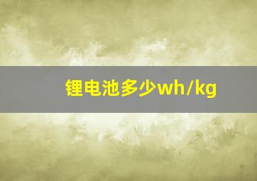 锂电池多少wh/kg