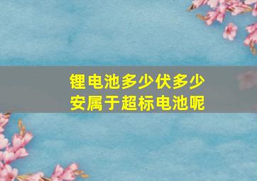 锂电池多少伏多少安属于超标电池呢