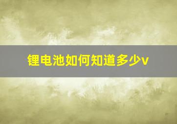 锂电池如何知道多少v