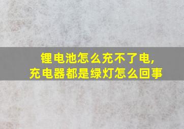 锂电池怎么充不了电,充电器都是绿灯怎么回事