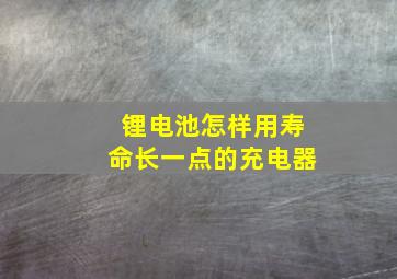 锂电池怎样用寿命长一点的充电器