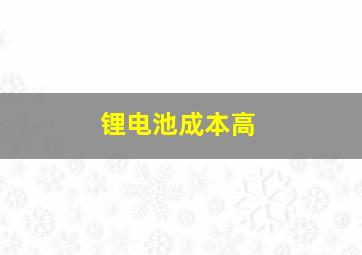 锂电池成本高