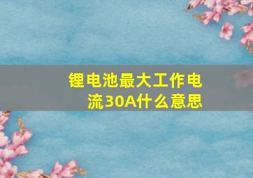 锂电池最大工作电流30A什么意思