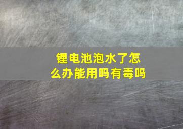 锂电池泡水了怎么办能用吗有毒吗