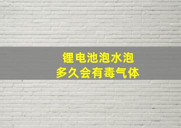 锂电池泡水泡多久会有毒气体