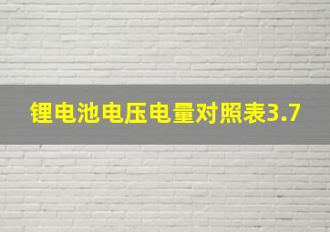 锂电池电压电量对照表3.7