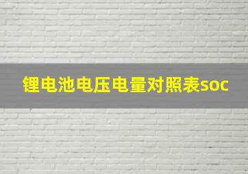 锂电池电压电量对照表soc