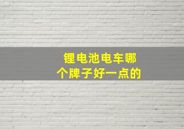 锂电池电车哪个牌子好一点的