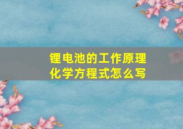 锂电池的工作原理化学方程式怎么写