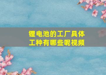 锂电池的工厂具体工种有哪些呢视频