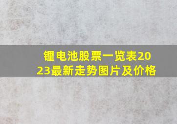 锂电池股票一览表2023最新走势图片及价格