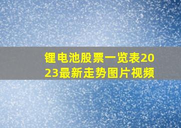 锂电池股票一览表2023最新走势图片视频