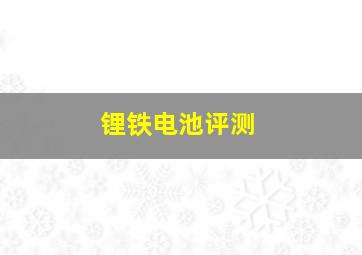 锂铁电池评测