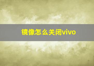 镜像怎么关闭vivo