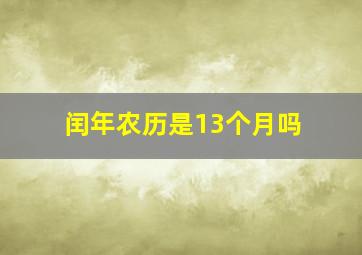 闰年农历是13个月吗