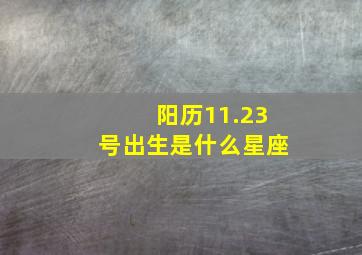 阳历11.23号出生是什么星座