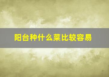 阳台种什么菜比较容易