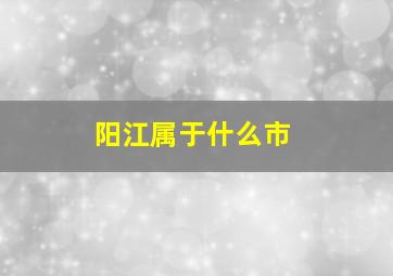 阳江属于什么市