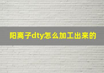 阳离子dty怎么加工出来的