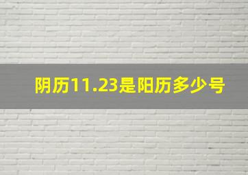 阴历11.23是阳历多少号