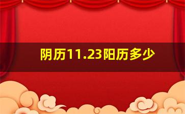 阴历11.23阳历多少