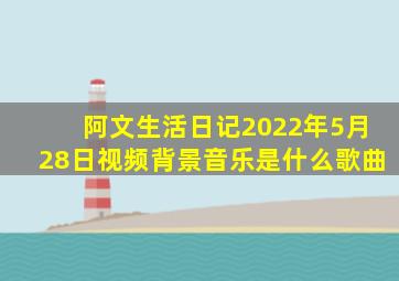 阿文生活日记2022年5月28日视频背景音乐是什么歌曲