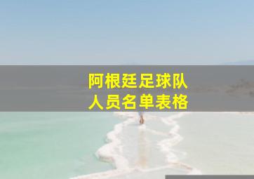 阿根廷足球队人员名单表格