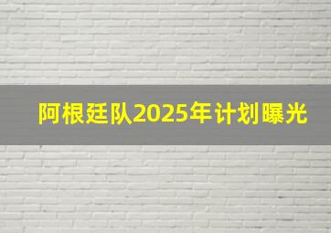 阿根廷队2025年计划曝光