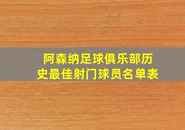 阿森纳足球俱乐部历史最佳射门球员名单表