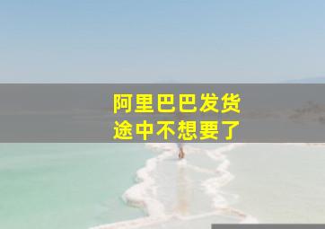 阿里巴巴发货途中不想要了