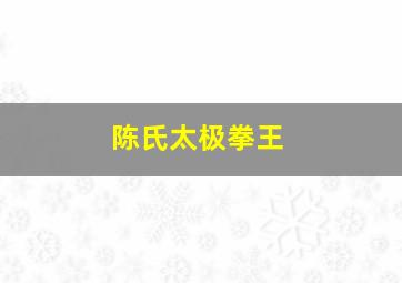 陈氏太极拳王