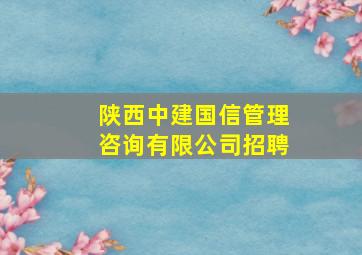 陕西中建国信管理咨询有限公司招聘