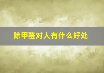 除甲醛对人有什么好处