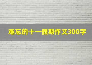 难忘的十一假期作文300字