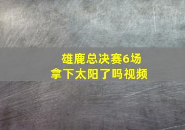 雄鹿总决赛6场拿下太阳了吗视频