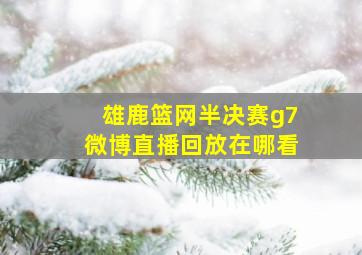 雄鹿篮网半决赛g7微博直播回放在哪看